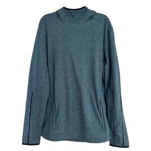 Matrix Teal Blue lightweight hoodie. Unisex high neck Kangaroo pocket. Small